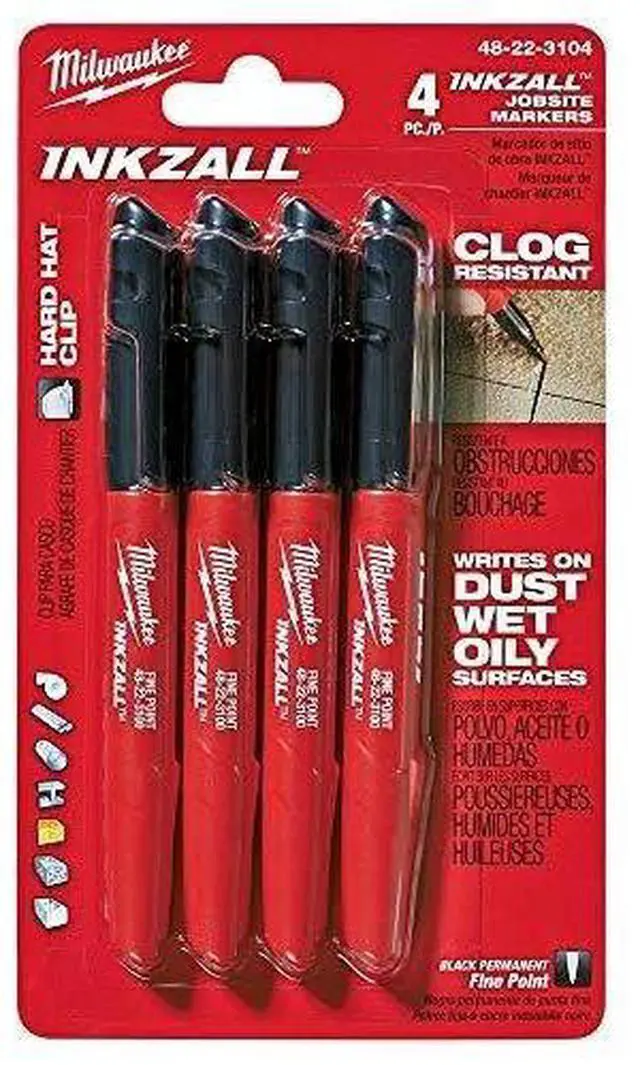 Main image of 48-22-3104 Inkzall Point Marker, Fine, Black, 4-Pack