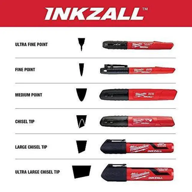 Alt view image 7 of 7 - 48-22-3104 Inkzall Point Marker, Fine, Black, 4-Pack