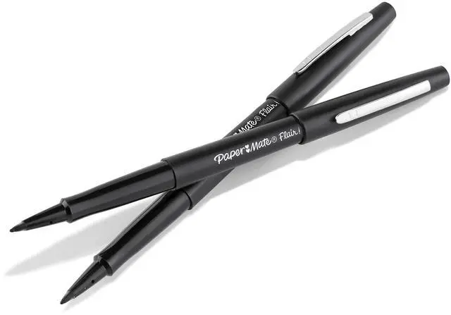 Alt view image 3 of 7 - Flair Felt Tip Pens, Medium Point (0.7mm), Black, 2 Count