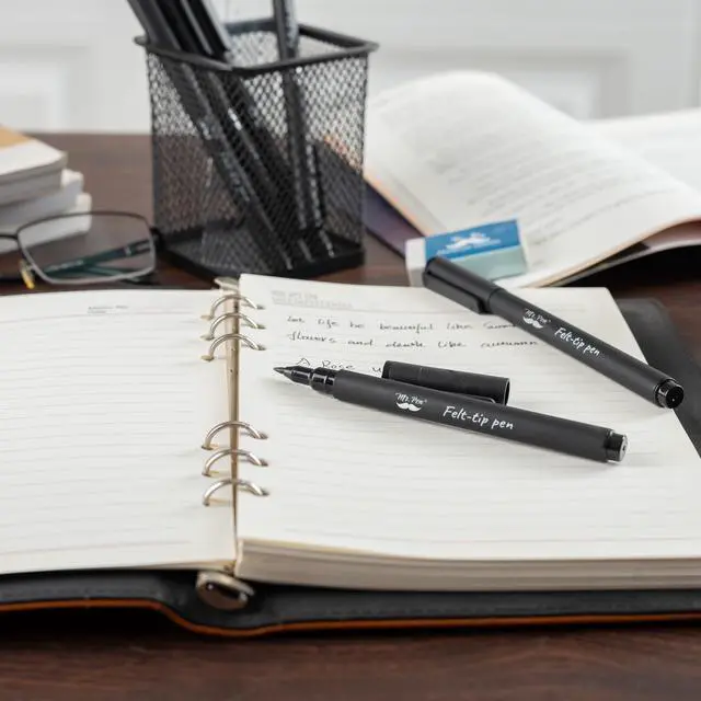 Alt view image 5 of 7 - Mr. Pen- Black Felt Tip Pens, Fine Point, 6 Pack, Fast Drying, No Smear