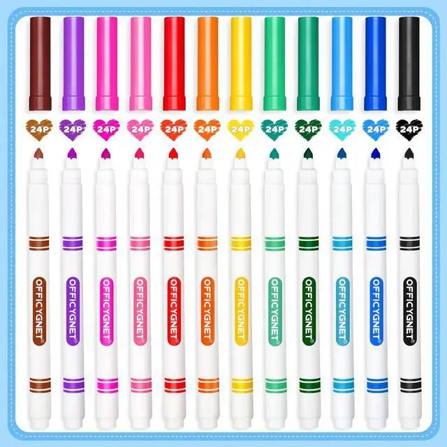 Alt view image 3 of 7 - 288 Count Washable Markers Bulk, Coloring Markers for Kids, Thin Marker Bulk in 12 Assorted Colors, Fine Line Marker with Conical Tip,Back to School Supplies, Teacher Classroom Must Haves
