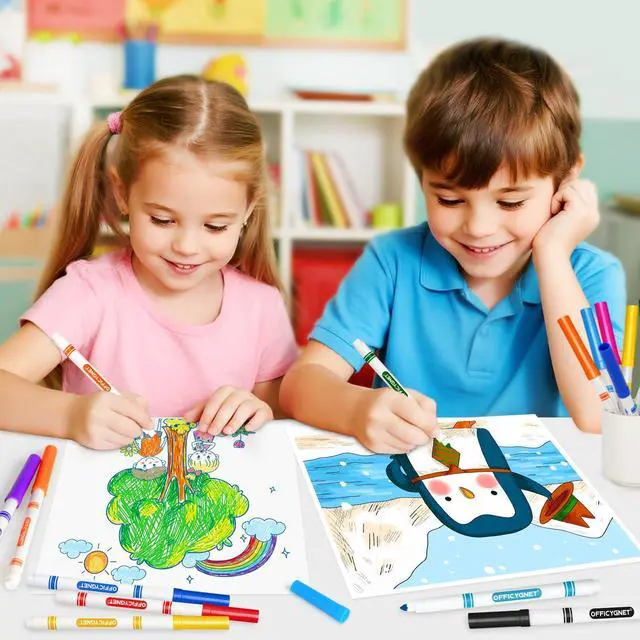 Alt view image 6 of 7 - 288 Count Washable Markers Bulk, Coloring Markers for Kids, Thin Marker Bulk in 12 Assorted Colors, Fine Line Marker with Conical Tip,Back to School Supplies, Teacher Classroom Must Haves