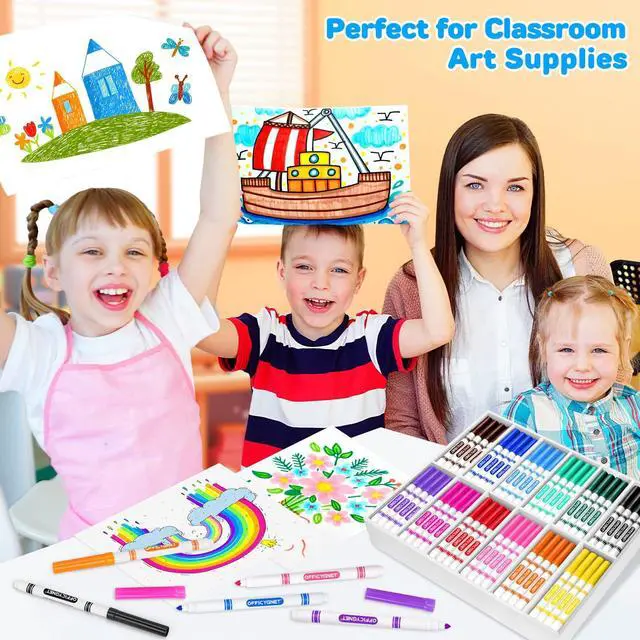 Alt view image 5 of 7 - 288 Count Washable Markers Bulk, Coloring Markers for Kids, Thin Marker Bulk in 12 Assorted Colors, Fine Line Marker with Conical Tip,Back to School Supplies, Teacher Classroom Must Haves