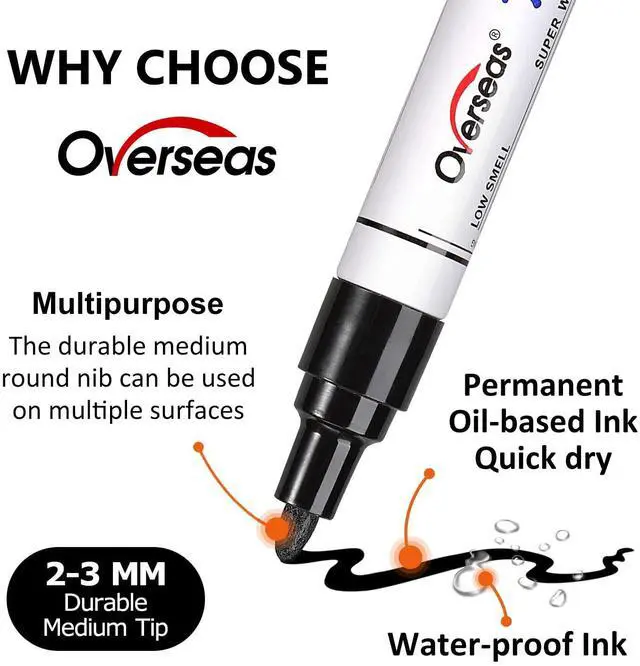 Alt view image 2 of 7 - Paint Pens Paint Markers, 6 Colors Oil Based Permanent Markers