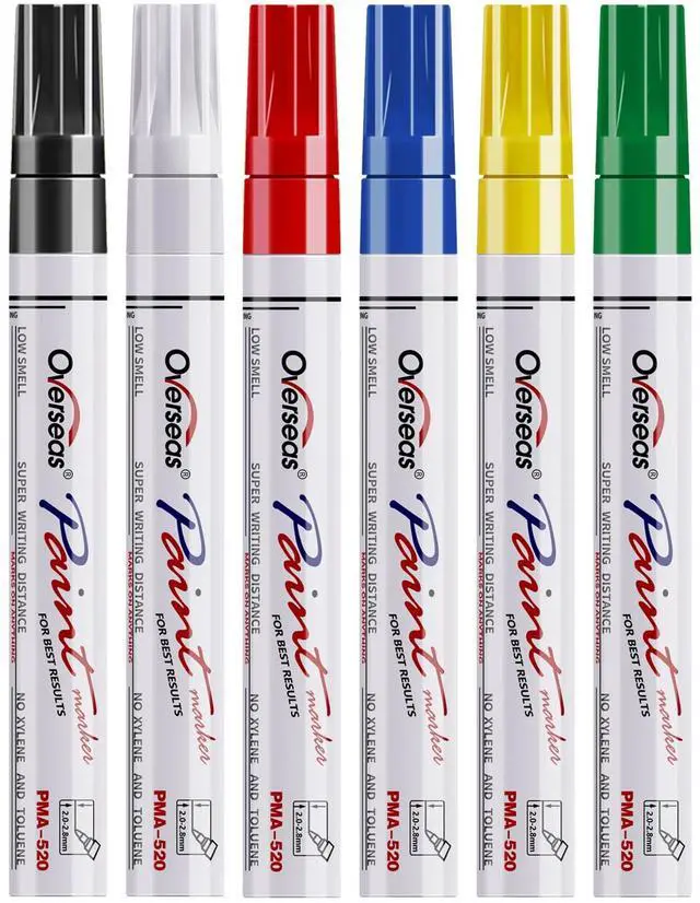 Main image of Paint Pens Paint Markers, 6 Colors Oil Based Permanent Markers