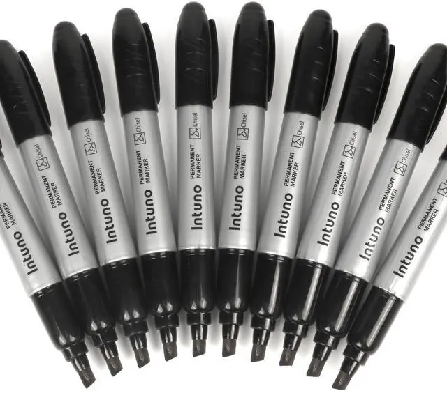 Alt view image 6 of 7 - Jumo Permanent Markers, 60 Count Black, Chisel tip, Oil-Based Permanent Markers, Waterproof and Fade-Resistant, for Paper, Wood, Metal, Glass and More