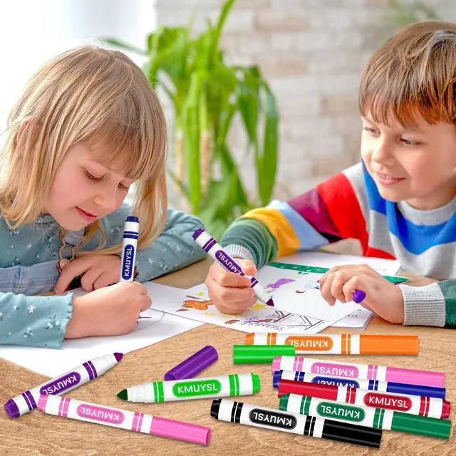 Alt view image 5 of 7 - Washable Markers Bulk, Assorted Colors - Broad Line Conical Tip Coloring Markers for Kids, School Art Supplies & Back to School Supplies, Teacher Classroom Must Haves (16 Colors, 256 Pcs)