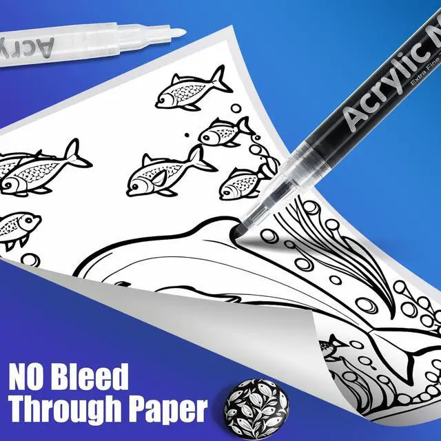 Alt view image 6 of 7 - 8 Pack Acrylic Paint Markers, Black and White Pens