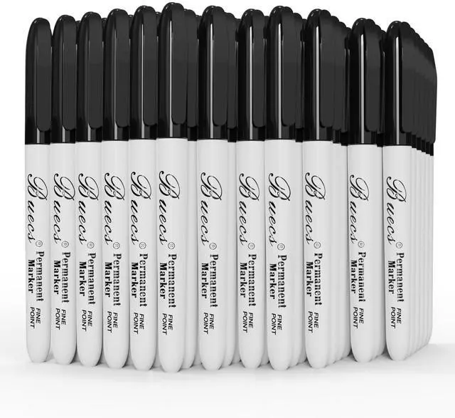 Main image of Permanent Markers, 60 Count Black Permanent Markers, Fine Point, Waterproof & Smear Proof Markers, Quick Drying, Office Supplies for School, Office, Home