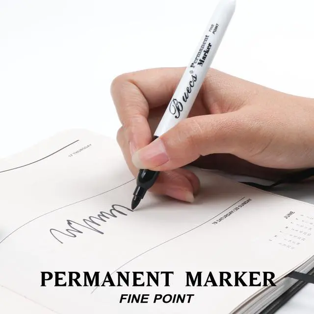 Alt view image 3 of 7 - Permanent Markers, 60 Count Black Permanent Markers, Fine Point, Waterproof & Smear Proof Markers, Quick Drying, Office Supplies for School, Office, Home