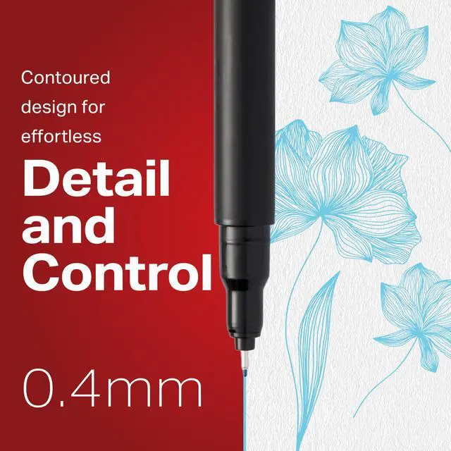 Alt view image 4 of 6 - Felt Tip Pens, Fine Point (0.4mm), Assorted Colors, 12 Count - Journaling, Art, Drawing, Markers