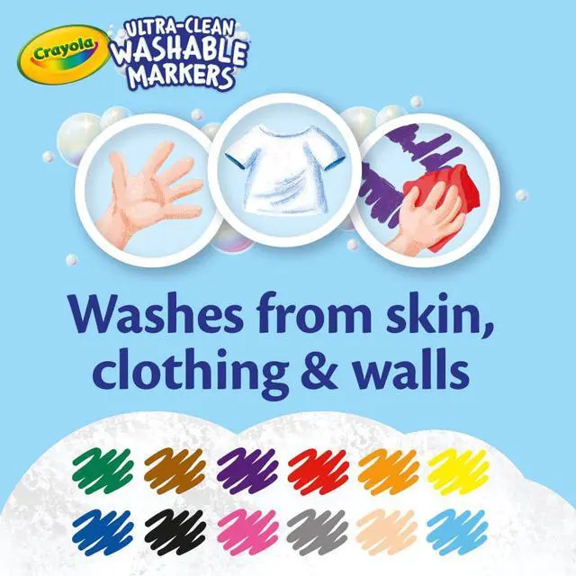 Alt view image 5 of 5 - Broad Line Markers (12 Count), Washable Markers for Kids, Assorted Colors, Arts & Crafts Supplies, For Coloring Books & Art Projects, Ages 3+