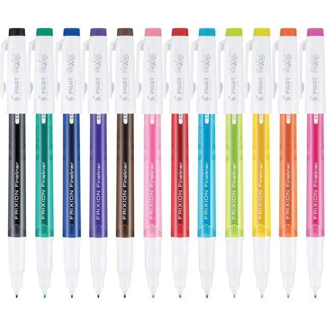 Alt view image 2 of 6 - FriXion Fineliner Erasable Marker Pens, Fine Point 0.7 mm, Pack of 12, Assorted Colors, Erasable Pens - Ideal for School, Journaling, & Office Writing