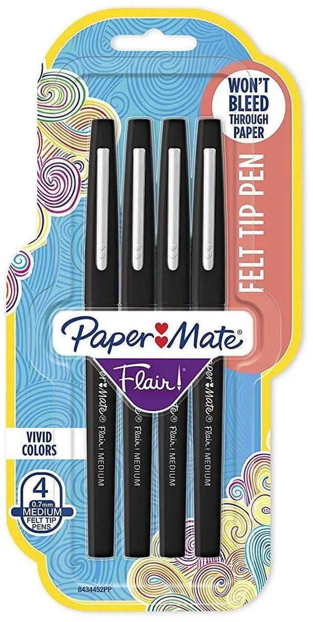 Main image of Flair Felt Tip Pens, Medium Point (0.7mm), Black