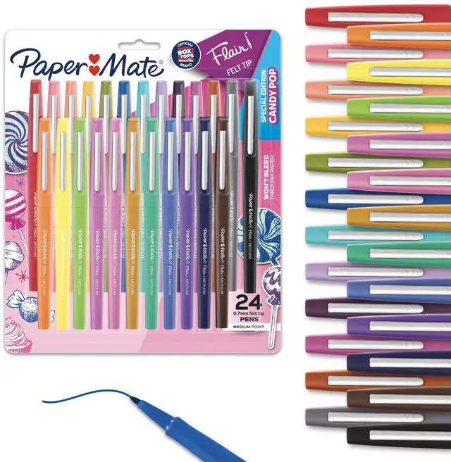 Main image of Flair Felt Tip Pens, Medium Point (0.7mm), 24 Count - Back to School, Teacher Supplies, Arts & Crafts