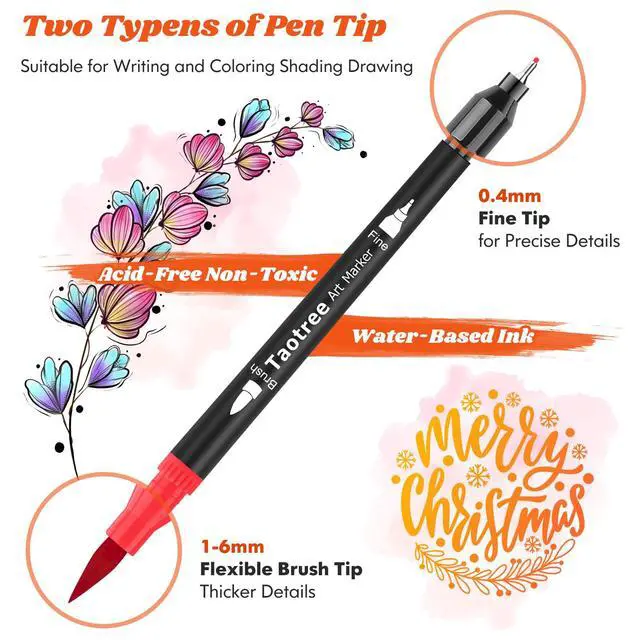 Alt view image 2 of 7 - 36 Colors Dual Tip Art Markers Pens Set for Adult Coloring Books