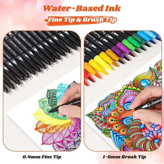 Alt view image 3 of 7 - 36 Colors Dual Tip Art Markers Pens Set for Adult Coloring Books