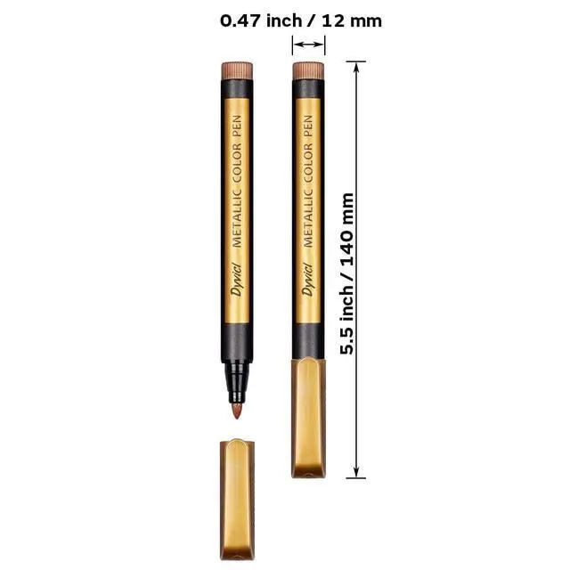Alt view image 7 of 7 - Metallic Marker Pens - Set of 10 Medium Point Metallic Markers for Rock Painting, Black Paper, Card Making, Scrapbooking Crafts, DIY Photo Album