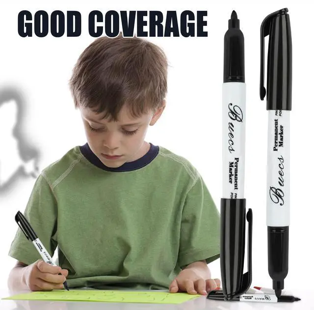 Alt view image 3 of 7 - Permanent Markers, 80 Count Black Permanent Markers, Fine Point, Waterproof & Smear Proof Markers, Quick Drying, Office Supplies for School, Office, Home