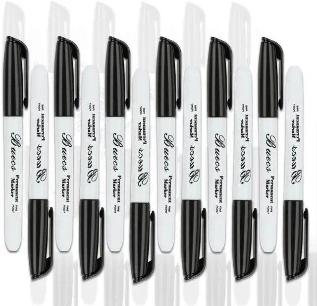 Alt view image 6 of 7 - Permanent Markers, 80 Count Black Permanent Markers, Fine Point, Waterproof & Smear Proof Markers, Quick Drying, Office Supplies for School, Office, Home