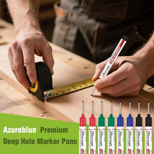 Alt view image 4 of 7 - 8pcs Long Nib Marker, Long Head Deep Hole Marker Pens, Waterproof Construction Markers Marking Tool, Multi-Purpose Deep Reach Pen Makes For Metal, Carpenter, Woodworking, Gift for Father's Day