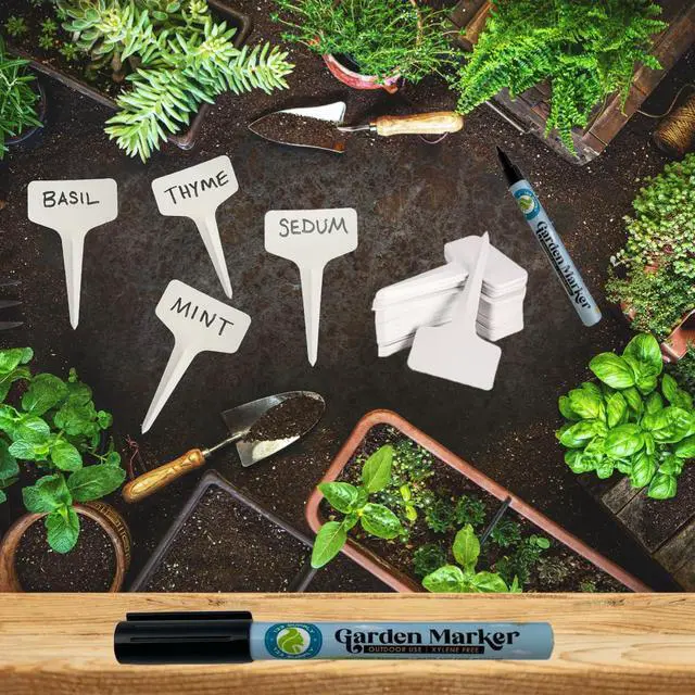 Alt view image 2 of 7 - 2 Pack Garden Marker Pen Permanent Markers Black (UV Fade Resistant Marker Pens for Plant Markers Garden Markers Waterproof Pen Black Markers Outdoor Marker for Garden Plant Labels 0.8mm)