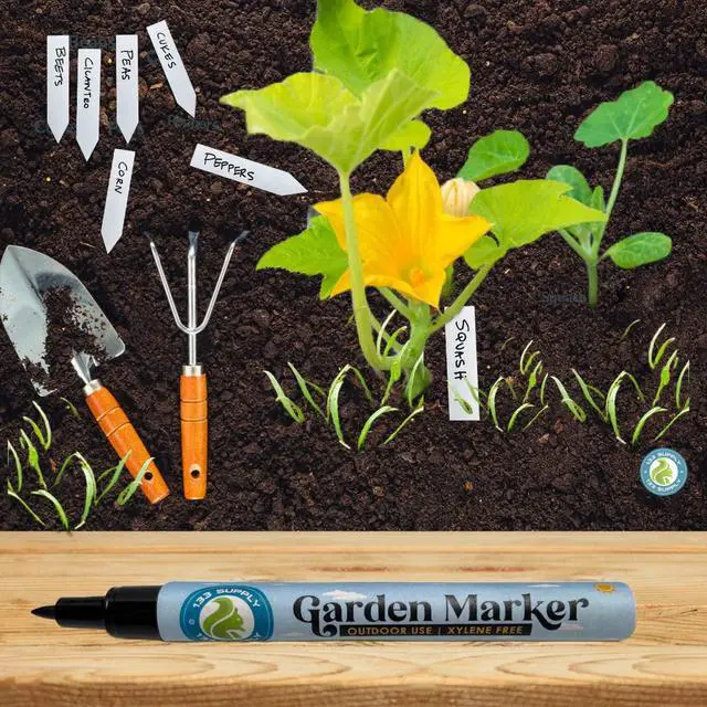 Alt view image 6 of 7 - 2 Pack Garden Marker Pen Permanent Markers Black (UV Fade Resistant Marker Pens for Plant Markers Garden Markers Waterproof Pen Black Markers Outdoor Marker for Garden Plant Labels 0.8mm)