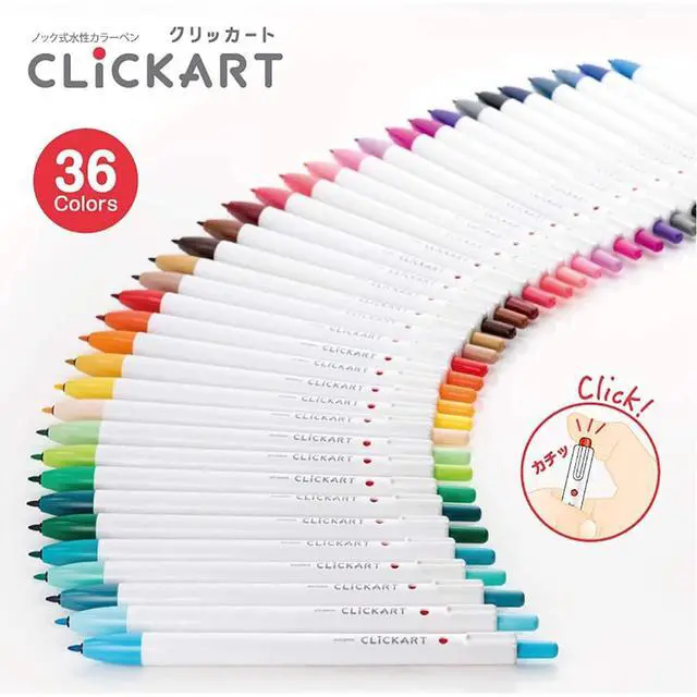 Alt view image 7 of 7 - WYSS22-36C-N Clickart Water-Based Markers, 36 Colors, Case Included