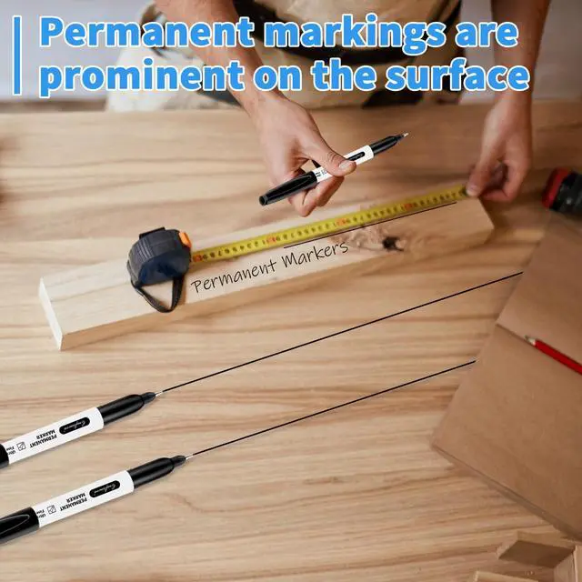 Alt view image 3 of 7 - Black Ultra Fine Point Permanent Markers, Extra Fine Tip, Quick Drying and Waterproof, Fade Resistant Perfect on Paper, Glass, Metal, Plastic, Wood, Office & School Use, 60 Pack