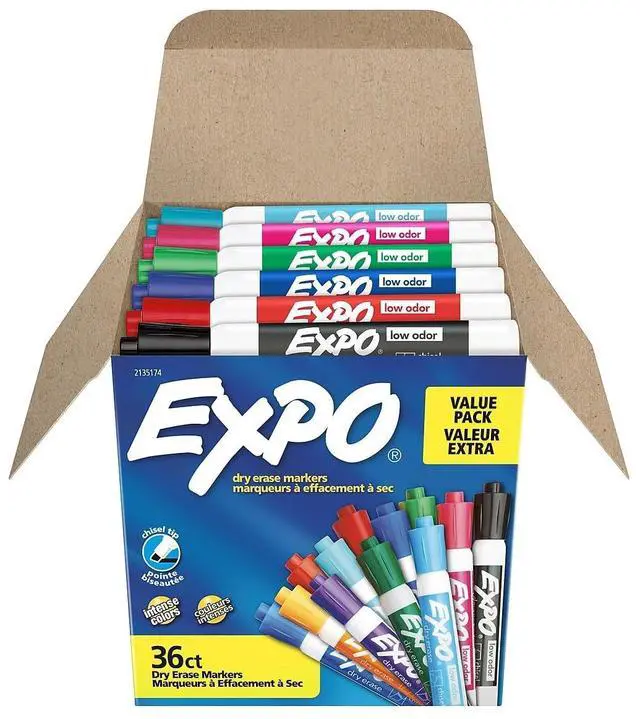 Alt view image 4 of 7 - Dry Erase Markers, Low Odor Ink, Assorted Fashion Colors, Chisel Tip, 36 Count - Easily Erases, Ideal for Classroom, Home, Office, Back to School, Teacher Supplies