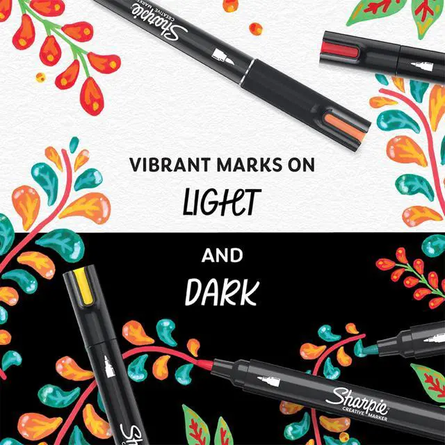 Alt view image 4 of 6 - Creative Markers, Combo Pack, Water-Based Acrylic, Bullet & Brush Tips, Assorted Colors Including Earth Tones, 24 Count - Works on Paper, Metal, Wood, Ceramic, Glass, Rock, Canvas