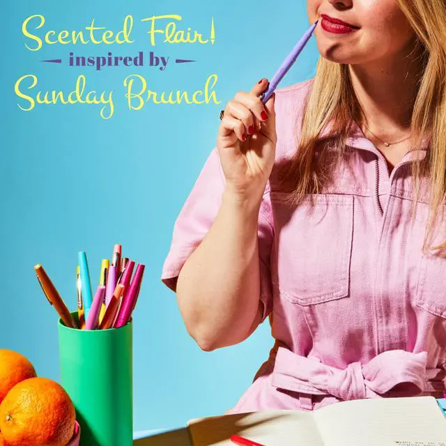 Alt view image 2 of 7 - Flair Sunday Brunch Scented Felt Tip Pens, Medium Point (0.7mm), 16 Count - For Journaling, Writing, Note-Taking, Fun Teacher Supplies