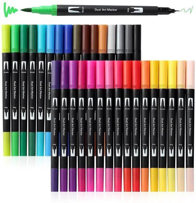 Main image of Art Markers Brush Pen Markers for Adult Coloring 32 Colored Pens