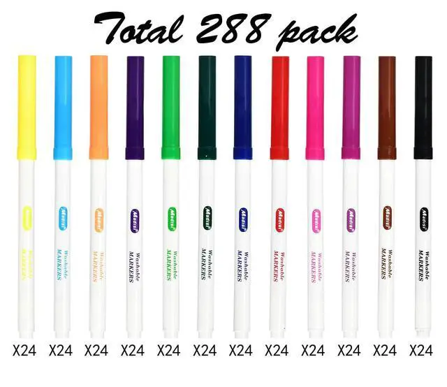 Alt view image 2 of 7 - Washable Markers, Super Tips Markers, Assorted Colors, Classroom Bulk Pack, 288 Count