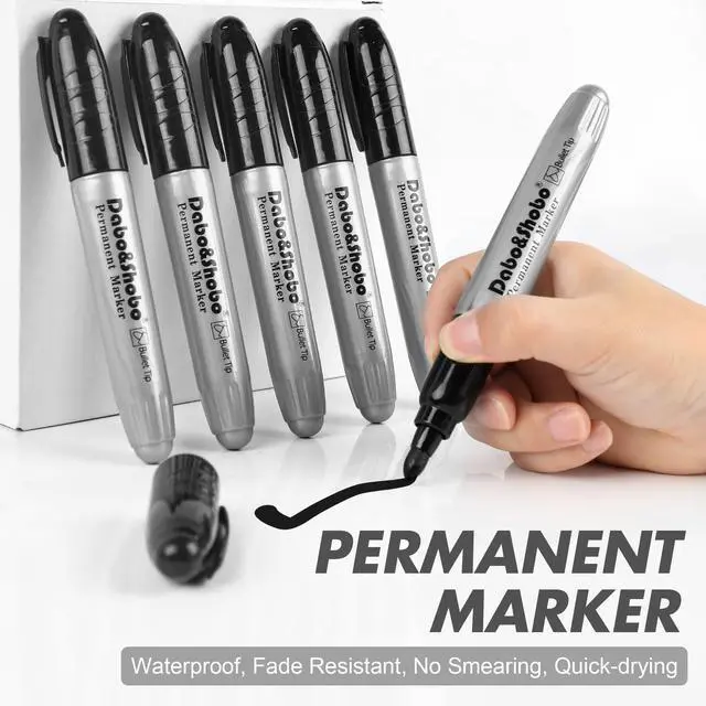 Alt view image 3 of 7 - Permanent Markers Jumbo Size, 40 Count, Bullet Tip, Large Black Permanent Markers Set
