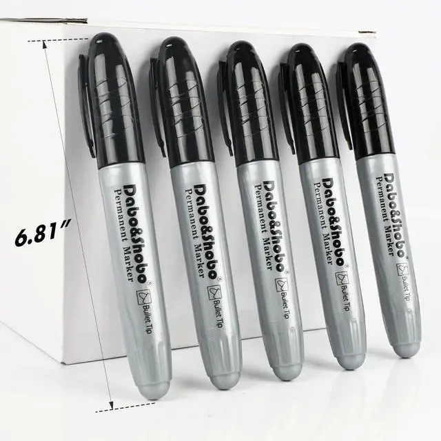 Alt view image 4 of 7 - Permanent Markers Jumbo Size, 40 Count, Bullet Tip, Large Black Permanent Markers Set