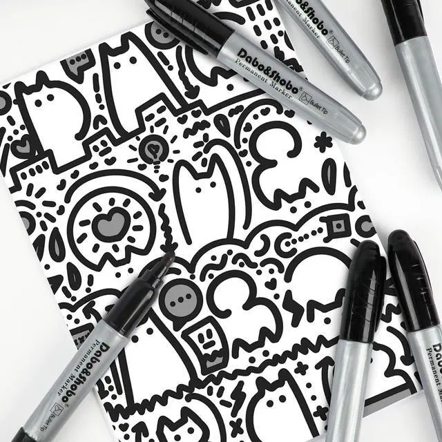 Alt view image 7 of 7 - Permanent Markers Jumbo Size, 40 Count, Bullet Tip, Large Black Permanent Markers Set
