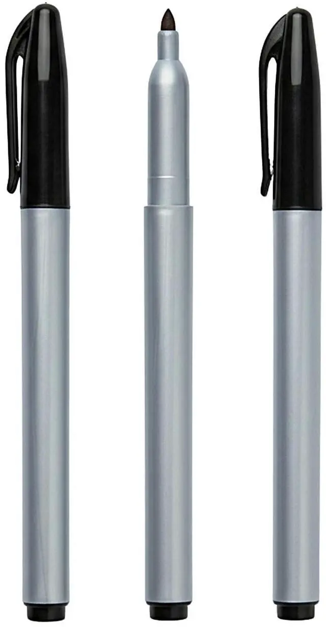 Main image of Permanent Freezer Marker Set of 3 Waterproof Fast-Drying Black Ink Pens with Chisel Tip for Food Labeling, Fridge & Freezer Storage, Kitchen & Lab Use & General Organization.
