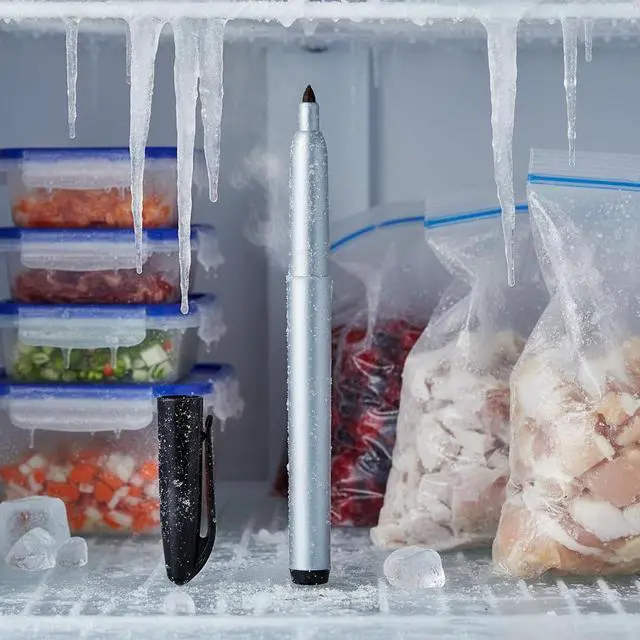 Alt view image 6 of 7 - Permanent Freezer Marker Set of 3 Waterproof Fast-Drying Black Ink Pens with Chisel Tip for Food Labeling, Fridge & Freezer Storage, Kitchen & Lab Use & General Organization.