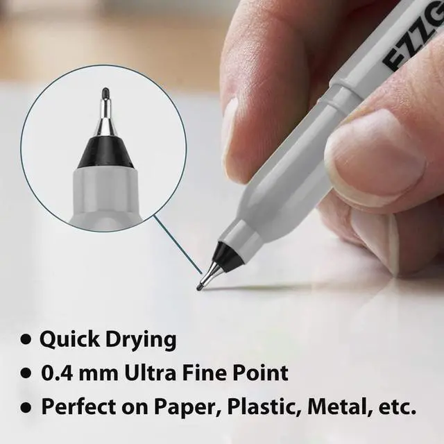 Alt view image 2 of 7 - Ultra Fine Permanent Marker, 72 Pack Ultra Fine Point Black Permanent Marker set, Works on Plastic,Wood,Stone,Metal and Glass for Doodling, Marking