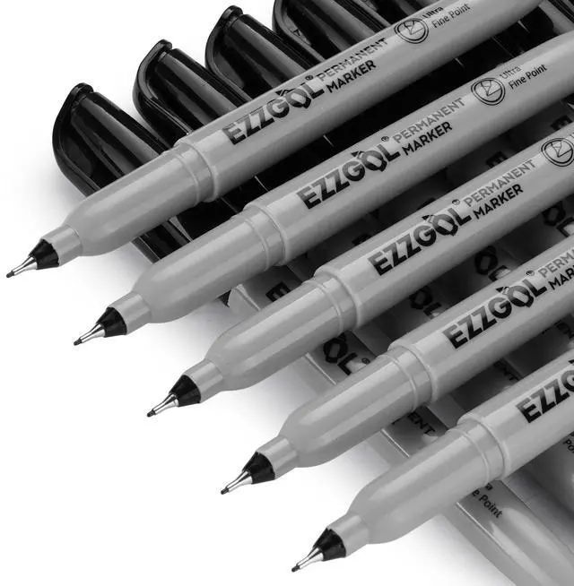 Alt view image 7 of 7 - Ultra Fine Permanent Marker, 72 Pack Ultra Fine Point Black Permanent Marker set, Works on Plastic,Wood,Stone,Metal and Glass for Doodling, Marking