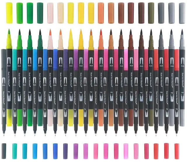 Main image of Markers for Adult Coloring Books No Bleeding, Set of 36 Colors, Coloring Pens for Adults, Dual Brush Marker Pens with Fine & Brush Tips, Art Supplies for Drawing, Calligraphy, Sketching and Doodling.