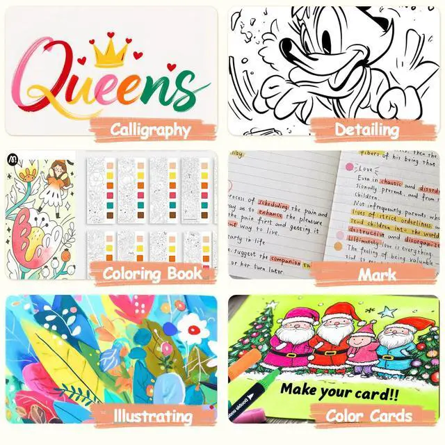 Alt view image 4 of 7 - 48 Colors Markers, Dual Tip with Fine Tip and Brush Tip Pens for Adult Coloring Book, Dual Brush Coloring Markers, Art Supplies Marker s Kit for Calligraphy, Drawing, DIY Crafts