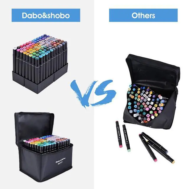Alt view image 3 of 7 - 96 Color Alcohol Marker Pen, Bright Permanent Markers For Coloring, Markers For Adults Coloring Book, Wide Chisel And Fine Tip, Dual Tip Design Equipped with Black Suitcase