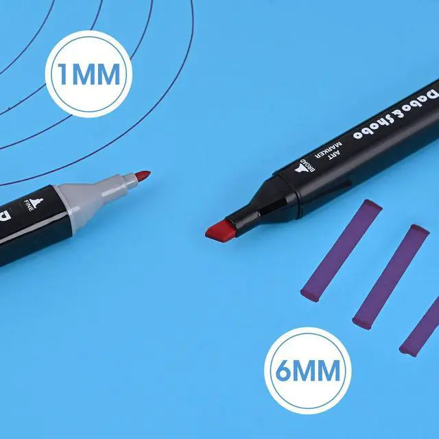 Alt view image 4 of 7 - 96 Color Alcohol Marker Pen, Bright Permanent Markers For Coloring, Markers For Adults Coloring Book, Wide Chisel And Fine Tip, Dual Tip Design Equipped with Black Suitcase