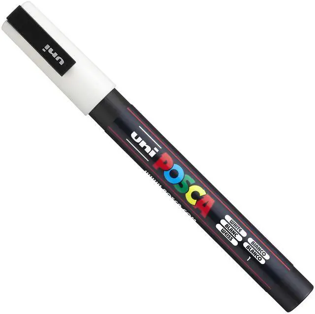 Alt view image 6 of 7 - Ultra Fine to Fine Paint Marker Pens Set - PC-1MR, PC-1M, PC-3M - White Ink - Pack of 3