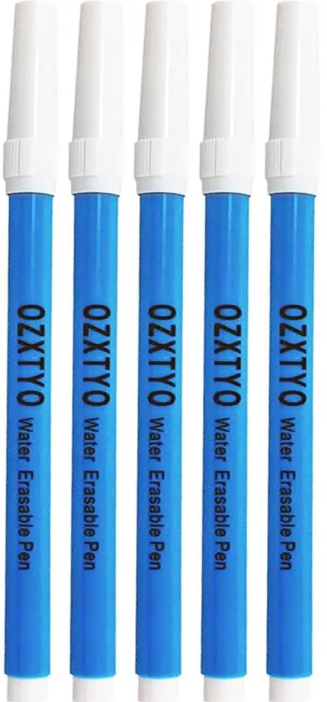 Main image of Washable Fabric Markers for Sewing,5 Pack,Blue,Erasable Sewing Markers for Fabric,Water Soluble Embroidery Pen,Fabric Marking Pen,Fabric Marking Pens for Quilting,Sewing Supplies and Accessories