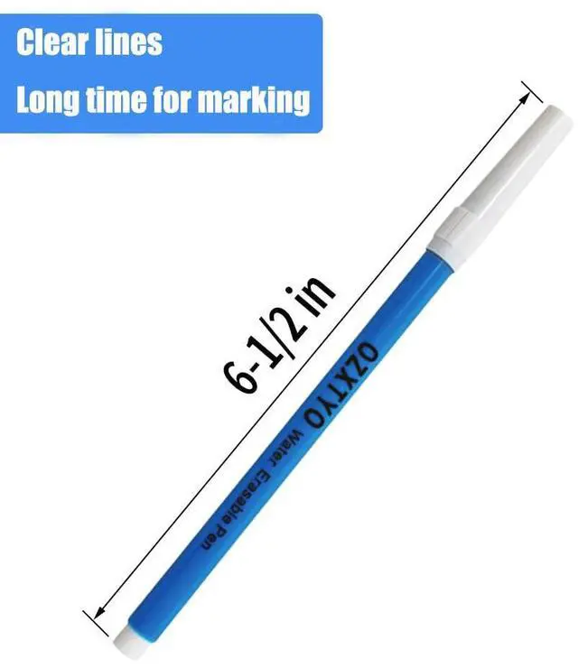 Alt view image 2 of 4 - Washable Fabric Markers for Sewing,5 Pack,Blue,Erasable Sewing Markers for Fabric,Water Soluble Embroidery Pen,Fabric Marking Pen,Fabric Marking Pens for Quilting,Sewing Supplies and Accessories