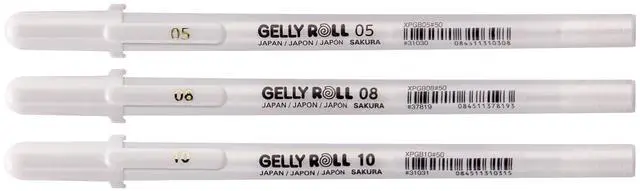 Alt view image 2 of 4 - Gelly Roll Basic White Gel Pen Set of 3, Assorted Sizes | Opaque Pens for Highlights, Drawing & Crafts