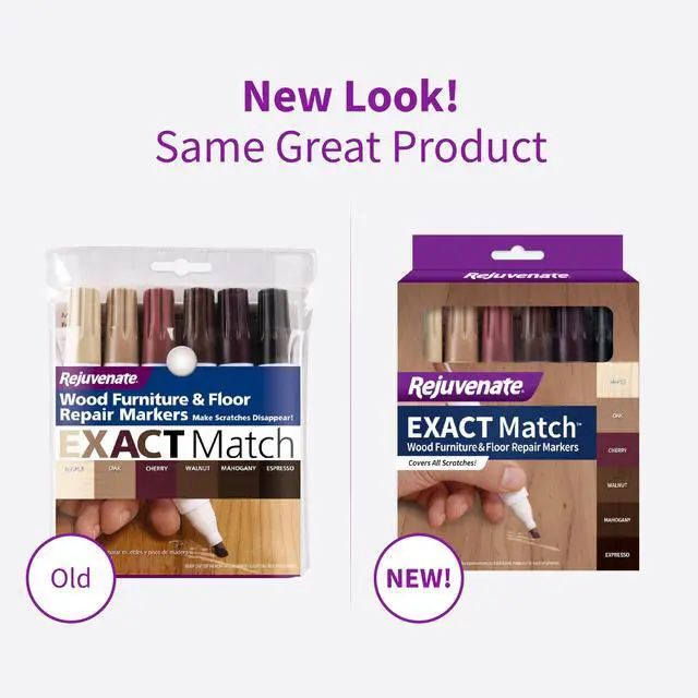 Alt view image 2 of 7 - Exact Match Wood Furniture & Floor Repair Markers, 6 Count, Brown Markers Cover All Scratches, Scuffs And Damage To Wood Furniture And Flooring